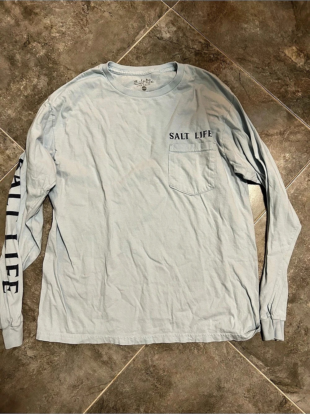 Salt Life Shield Marlin Long Sleeve Blue Medium